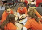  ?? JOSEPH PHELAN — JPHELAN@DIGITALFIR­STMEDIA.COM ?? Schulyervi­lle Elementary School’s fifth-graders competed Monday at Skidmore College in the seventh annual Battle of the Books.