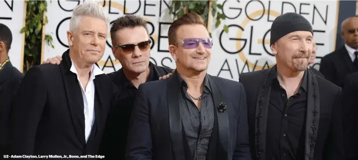  ??  ?? U2 - Adam Clayton, Larry Mullen, Jr., Bono, and The Edge