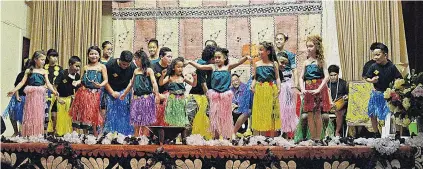  ?? PHOTO: CAROL EDWARDS ?? Young talent . . . Cook Islands tamure dancers take the stage.