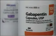  ?? JEFF CHIU — THE ASSOCIATED PRESS ?? Bottles of gabapentin at Daniel’s Pharmacy in San Francisco are shown.