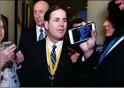  ?? ASSOCIATED PRESS ?? IN THIS FEB. 24 PHOTO, GOV. DOUG DUCEY OF ARIZONA speaks with reporters during the National Governor Associatio­n 2018 winter meeting in Washington.