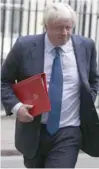  ?? — AFP ?? Britain’s Foreign Secretary Boris Johnson leaves 10 Downing Street in central London on Friday.