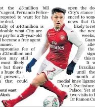  ??  ?? Price: Arsenal want £35m for Alexis Sanchez