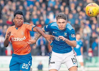  ?? Picture: PA. ?? Alfredo Morelos, left, “was the difference” when Rangers beat Saints in December.