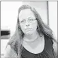  ?? TIMOTHY D. EASLEY/ASSOCIATED PRESS ?? Rowan County Clerk Kim Davis is denying marriage licenses to gay couples in Morehead, Ky.