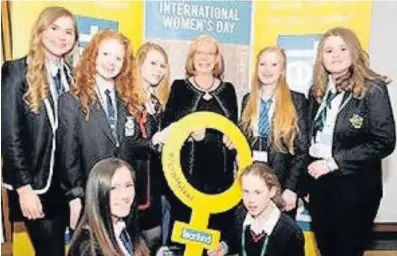  ??  ?? Telling tales Elaine Smith MSP with the girls who took part in the event