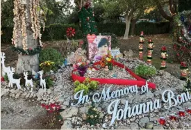  ?? ?? The memorial of Johanna Boni close to the area where she was killed seven years ago. PHOTO: JONATHAN BORG