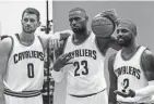  ?? AP ?? Kevin Love, Lebron James and Kyrie Irving in 2016.