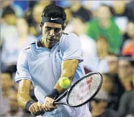  ?? FOTO: AP ?? Del Potro, buscando el top-10 y el Masters ATP. Hoy juega contra Haase