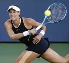  ?? TONY AVELAR/THE ASSOCIATED PRESS ?? Wimbledon champ Garbine Muguruza, who reached the semis in Stanford on the weekend, is among the Rogers Cup favourites starting Monday.