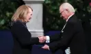  ?? ?? Annie Ernaux receiving the 2022 Nobel prize in literature from King Carl XVI Gustaf of Sweden. Photograph: Pascal Le Segretain/ Getty Images