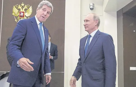  ?? Reuters ?? Kerry y Putin mantuviero­n ayer un encuentro reservado en la localidad rusa de Sochi