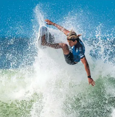  ?? Photo: Getty Images ?? Kiwi Ricardo Christie surfs his way into the quarterfin­als at the Oi Rio Pro in Rio de Janeiro, Brazil.