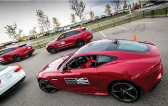  ?? JAGUAR LAND ROVER CANADA ?? Jim Kenzie took a turn around a Jaguar Land Rover course, which teaches drivers how to better control the cars.