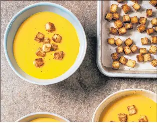  ?? CARL TREMBLAY/AMERICA’S TEST KITCHEN VIA AP ?? The recipe for creamy butternut squash soup appears in the cookbook “All-time Best Soups.”