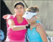  ??  ?? Sania Mirza and Barbora Strycova didn’t have to break a sweat to reach the second round on Wednesday. AP PHOTO