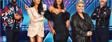  ?? ?? END OF THE LINE: Judges, from left, Craig David, Alesha Dixon, Maya Jama, Dawn French and Gary Barlow