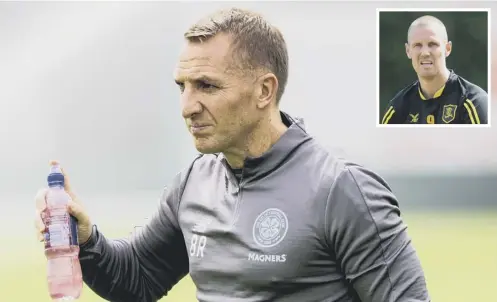  ??  ?? Celtic manager Brendan Rodgers says today’s opposite number, Kenny Miller, inset, will learn from his early difficulti­es.