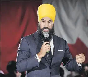  ??  ?? ‘I’m not here to convince you to accept my turban, nor my beard,’ leadership candidate Jagmeet Singh told a Montreal audience.