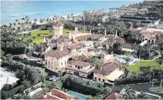  ??  ?? Donald Trump’s residency at Mar-a-lago, where his supporters, below, have held rallies