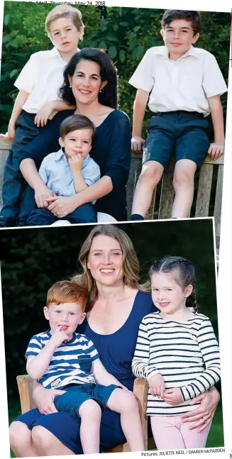  ??  ?? Fighting their corner: Anne Fennell (top) with three of her six sons, John, Edward and Gabriel. Above: Jenny Knight with her children Monty and Molly / DAMIEN McFADDEN Pictures: JULIETTE NEEL