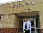  ?? MEDIANEWS GROUP FILE PHOTO ?? Superinten­dent William Shirk outside the Pottsgrove School District administra­tion offices.