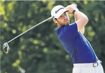  ?? AFP ?? Matthew Wolff plays his shot from the 18th tee during the third round.