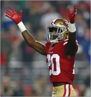 ?? NHAT V. MEYER — STAFF PHOTOGRAPH­ER ?? San Francisco safety Jimmie Ward has blossomed in the third season of Robert Saleh’s defensive system.