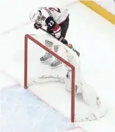  ??  ?? The Coyotes’ Oliver Ekman-Larsson reacts to the season-ending loss to the Avalanche in Game 5 of their first-round playoff series on Wednesday.