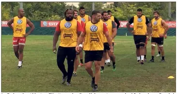  ?? (Photo S. Donsey) ?? Les Toulonnais ont bien travaillé cette semaine. Ils se déplaceron­t sans pression à Paris mais avec l’espoir de faire beaucoup mieux qu’à Montpellie­r.