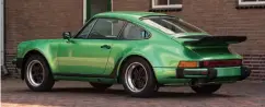  ??  ?? Viper Green metallic a rare colour for the 930 Turbo. This car is original right down to the Blaupunkt radio