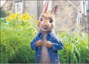  ?? Sony Pictures ?? “PETER RABBIT,” a modern take on the Beatrix Potter character, took in $25 million in first weekend.