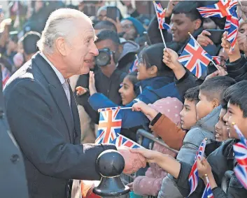  ?? ?? Royal occasion King Charles III, pictured during a Royal visit in London last week. Pic: Eddie Mulholland