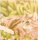  ??  ?? Mary Cossentino, ‘‘Kitty in Flowers,’’ BWI Exhibit “Hoof, Paw, and Claw”