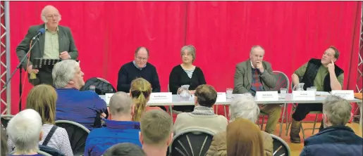  ?? Picture: Iain Ferguson, The Write Image ?? Around 40 people turned out to hear the candidates voice their opinions on a range of topics.