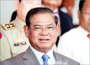  ?? HENG CHIVOAN ?? Sar Kheng, deputy prime minister and minister of the interior, at a press conference in 2013.