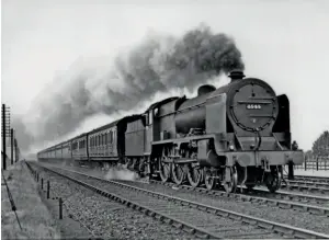  ??  ?? Below: Unlike the Patriots, every single Royal Scot 4-6-0 was rebuilt between 1943 and 1955, so just for the record No. 6135 Samson, built by North British in October 1927, is seen laying down a smoky trail through the Lune Gorge on July 4, 1935. The locomotive was renamed The East Lancashire Regiment in May 1936.
RAILWAY MAGAZINE ARCHIVE