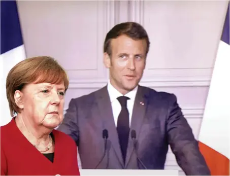  ?? Foto: dpa/Kay Nietfeld ?? Der Vorschlag eines Hilfspaket­s vom Merkel und Macron – hier bei ihrer Videokonfe­renz am 18. Mai – könnte in Brüssel durchfalle­n.