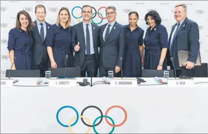  ?? FOTO: EFE ?? La candidatur­a de Los Ángeles 2024 presentó ayer su proyecto ante el Comité Olímpico Internacio­nal