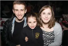  ??  ?? Alan and Emily Philpott and Marta Witkowska enjoy the Mhuire Gan Smál Presentati­on Primary and Desmonds Ladies GAA Club Strictly Come Dancing at Castleisla­nd Community Centre on Saturday.