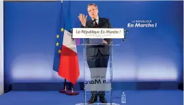  ?? AP ?? La strategia di République en Marche! Richard Ferrand, segretario generale del partito di Emmanuel Macron