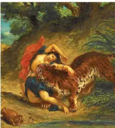  ?? FOTO: STAATSGALE­RIE STUTTGART ?? Inspiratio­n für Slevogt? Eugène Delacroix’ „Tiger, eine Inderin zerreißend“(Ausschnitt) wird in der Ausstellun­g zu sehen sein.