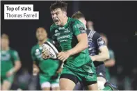  ??  ?? Top of stats Thomas Farrell