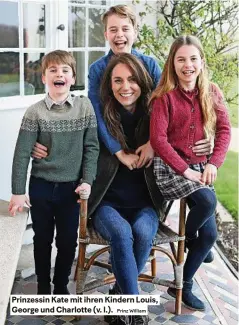  ?? Prinz William ?? Prinzessin Kate mit ihren Kindern louis, George und Charlotte (v. l.).