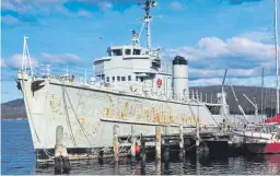  ??  ?? Top: the ship in its heyday. Above: Curlew docked in southern Tasmania, from where it needs to be moved.