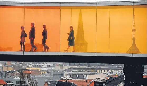  ?? Picture: Getty Images. ?? Delegates on the viewing gallery at the AROS Art Museum in Aarhus, the Danish city that has benefited to the tune of millions from being designated European Capital of Culture.