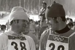  ?? FOTO: IMAGO ?? Bronzemeda­illengewin­ner Karl-Heinz Luck (links) und Olympiasie­ger Ulrich Wehling (DDR) 1972 bei den Winterspie­len in Sapporo.