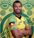  ?? PHOTO: GETTY IMAGES ?? Kurtley Beale models the new jersey to be used on a third Bledisloe Cup test against the All Blacks.