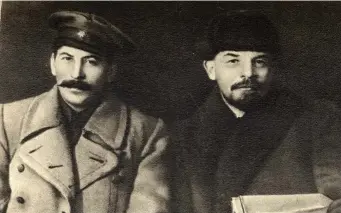  ?? Wikipedia photo ?? Vladimir Lenin and Joseph Stalin, 1919.