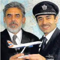  ??  ?? ●●Ugandan orphanage manager Tariq Mahmood with BA pilot Ibrar Ul-Haq who was giving youngsters a helping hand